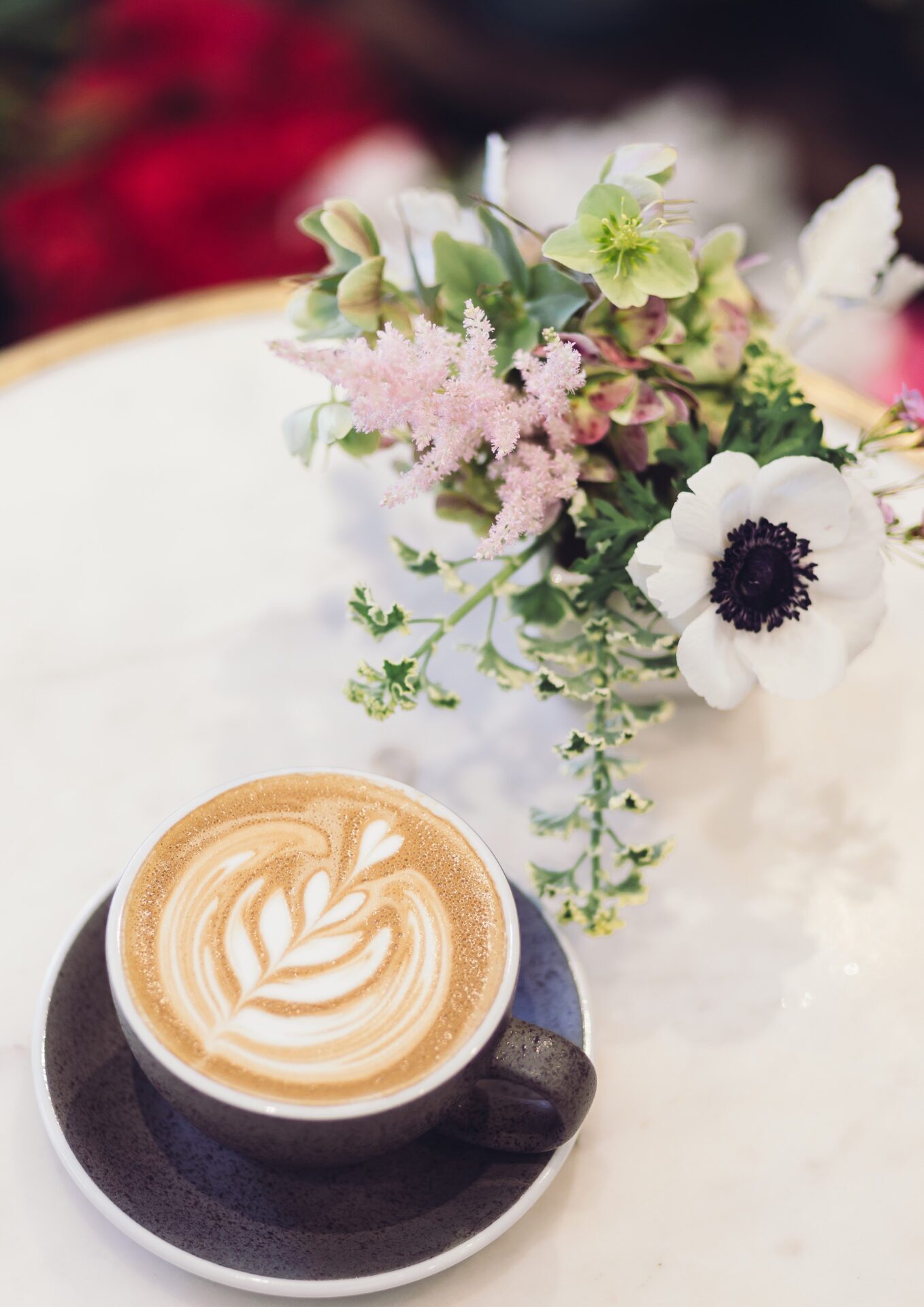 Coffee and flowers